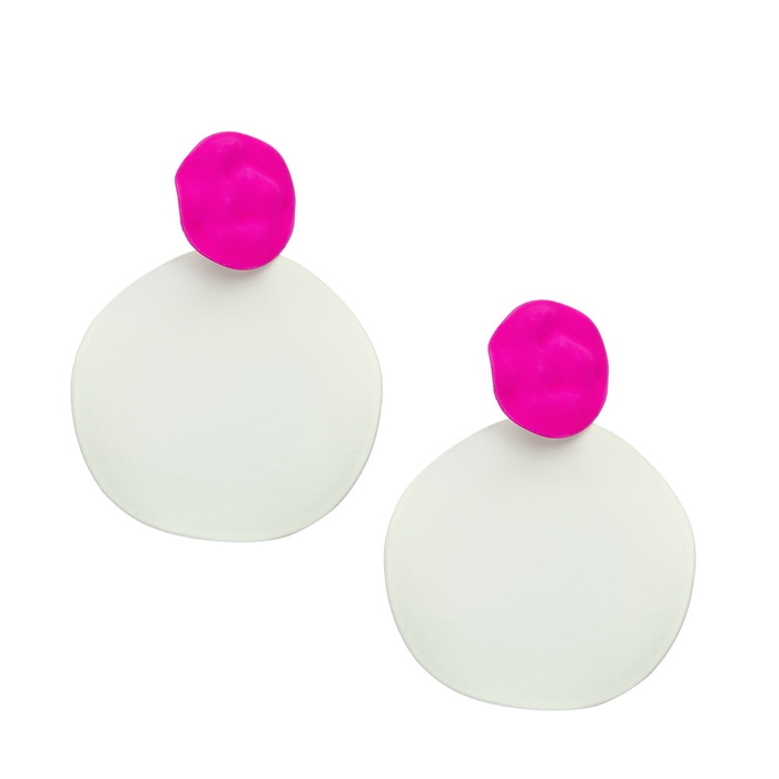 Minđuše pop-art u belo-roze kombinaciji | Avanti | Ecobeauty