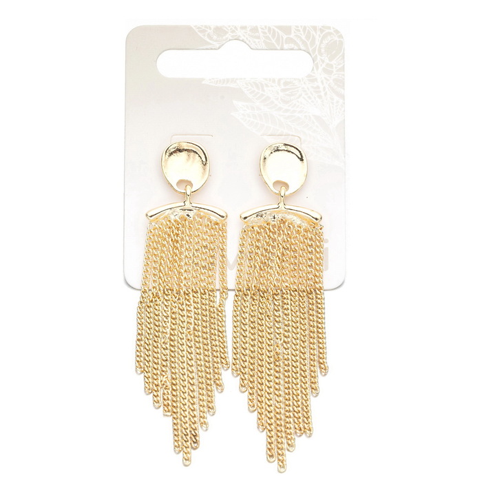 Duge viseće minđuše sa resama - zlatni sjaj - 5902067797358 - 2 - Avanti Ecobeauty