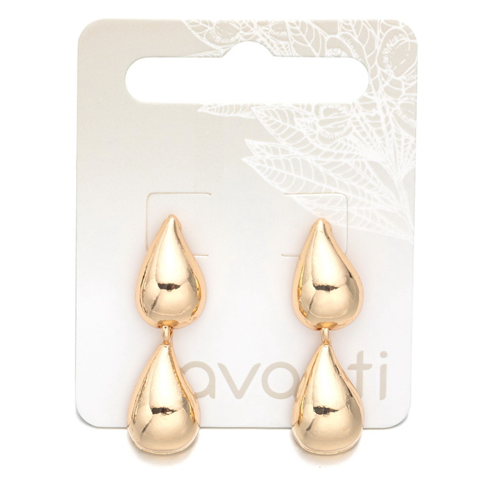 Minđuše - dvostruke kapljice zlatnog sjaja - 5902067797402 - 2 - Avanti Ecobeauty