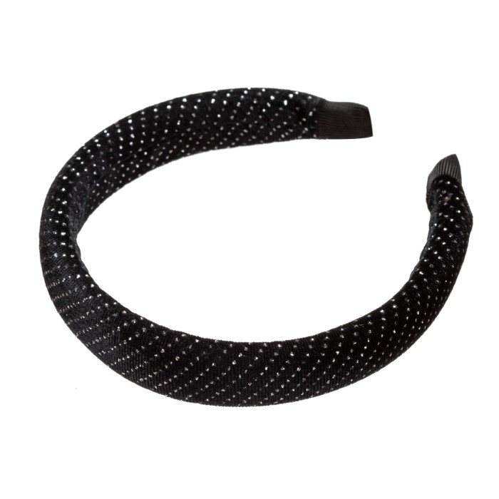 Rajf za kosu - Crni plišani sa cirkonima Avanti 5902067749401 - Ecobeauty