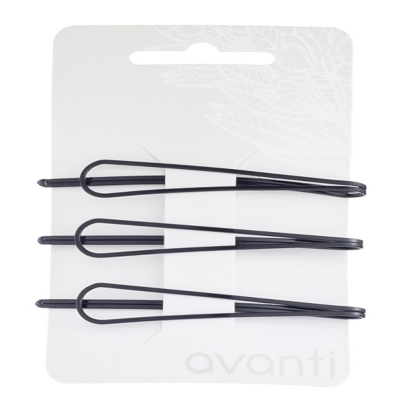Crne minimalističke šnalice za kosu set 3 kom Avanti