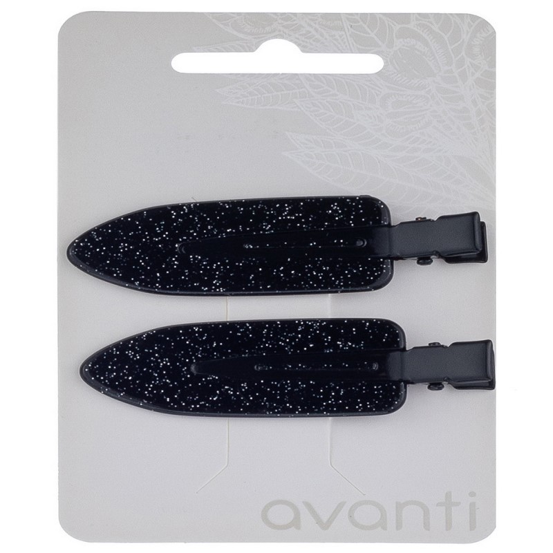 Crne šnale za kosu sa svetlucavim detaljima AVANTI 2 kom