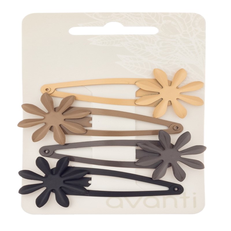 Set 4 snale za kosu sa cvetnim detaljima Avanti