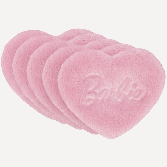 Kozmetički tuferi za skidanje šminke u obliku srca za višestruku upotrebu Barbie Heart Pads  5907440745032 GLOV  Ecobeauty