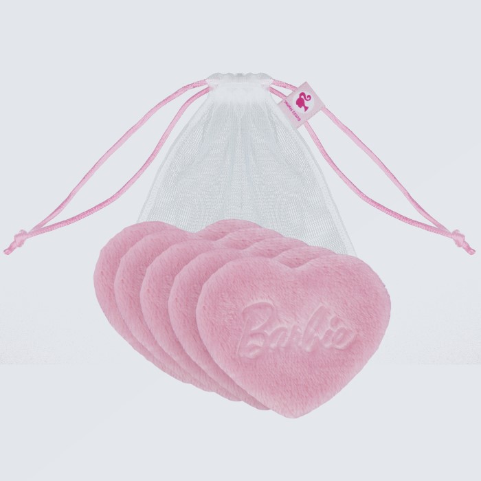 Kozmetički tuferi za skidanje šminke u obliku srca za višestruku upotrebu Barbie Heart Pads  5907440745032 GLOV  Ecobeauty