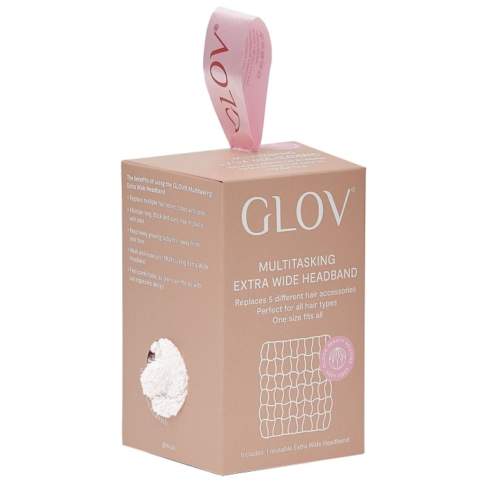 Višenamenska ekstra široka traka za kosu White 5907440743649 ⏐ GLOV ⏐ Ecobeauty