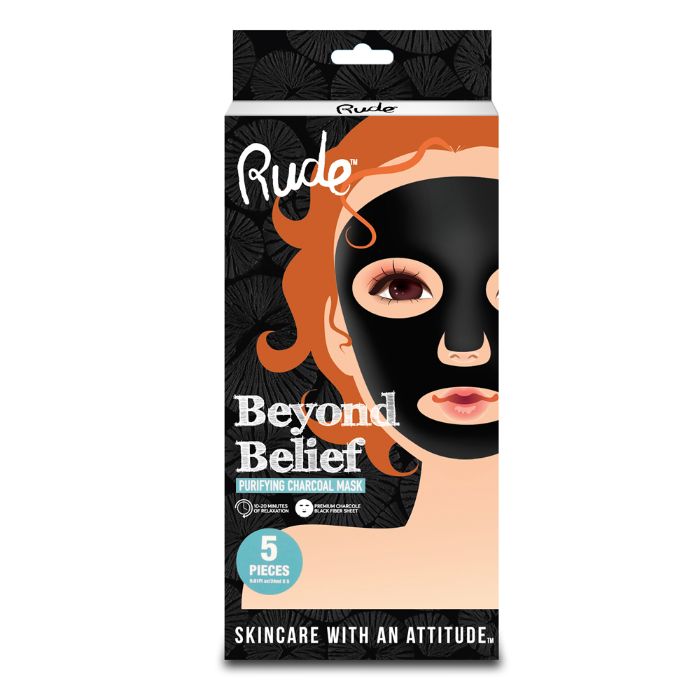 Maska za lice Beyond Belief Charcoal Face Mask ( 5pack) | RUDE COSMETICS | Ecobeauty