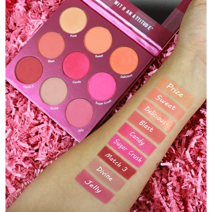 Paleta rumenila sa 9 boja BLUSH CRUSH - Match Three | RUDE COSMETICS | Ecobeauty