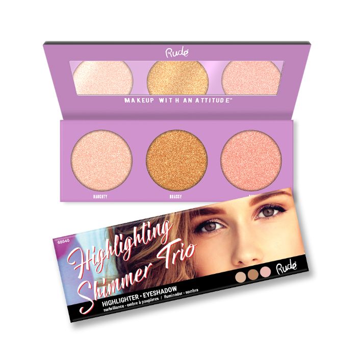 Hajlajter sa šljokicama trio - Naughty, Brassy, Pinky | RUDE COSMETICS | Ecobeauty