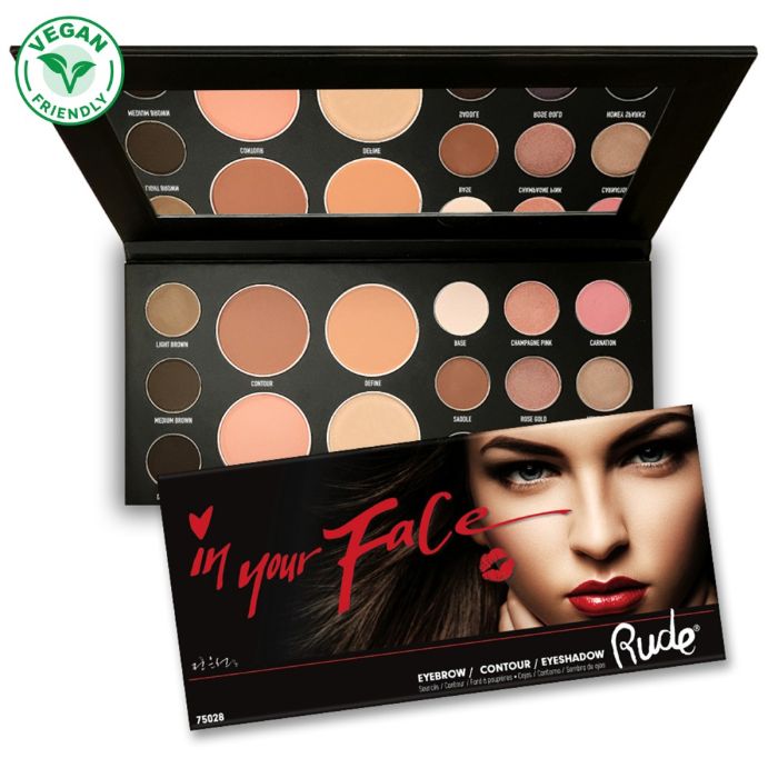 Paleta za šminkanje 3 u 1 - In Your Face | RUDE COSMETICS | Ecobeauty