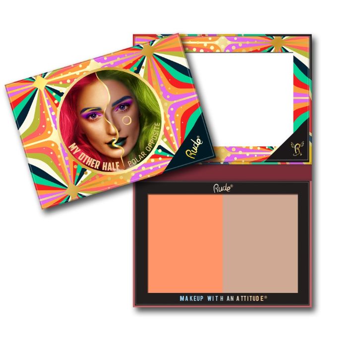 Dvobojna paleta senki za lice MY OTHER HALF - Polar Opposite | RUDE COSMETICS | Ecobeauty
