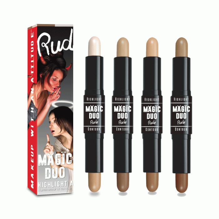 Stik za konturisanje i hajlajt Magic Duo - Medium | RUDE COSMETICS | Ecobeauty