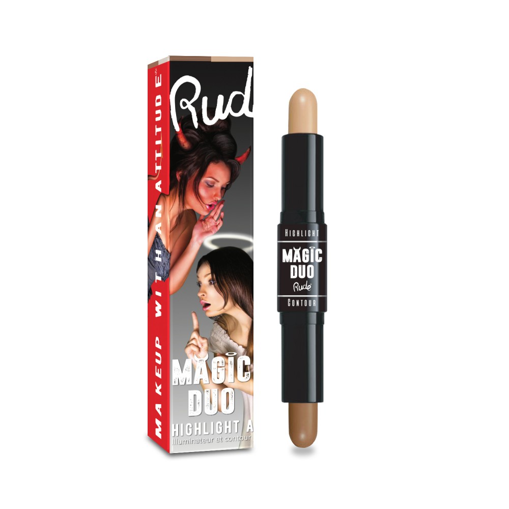 Stik za konturisanje i hajlajt Magic Duo - Tan | RUDE COSMETICS | Ecobeauty