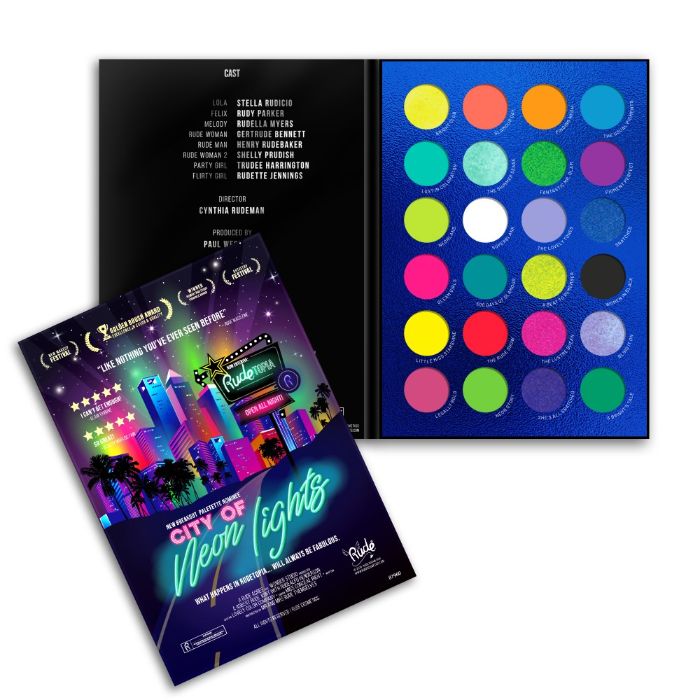 Paleta senki i pigmenata City of Neon Lights | RUDE COSMETICS | Ecobeauty