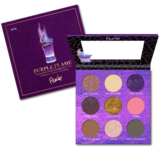 Paleta senki za oči  COCTAIL PARTY- Purple Flame | RUDE COSMETICS | Ecobeauty