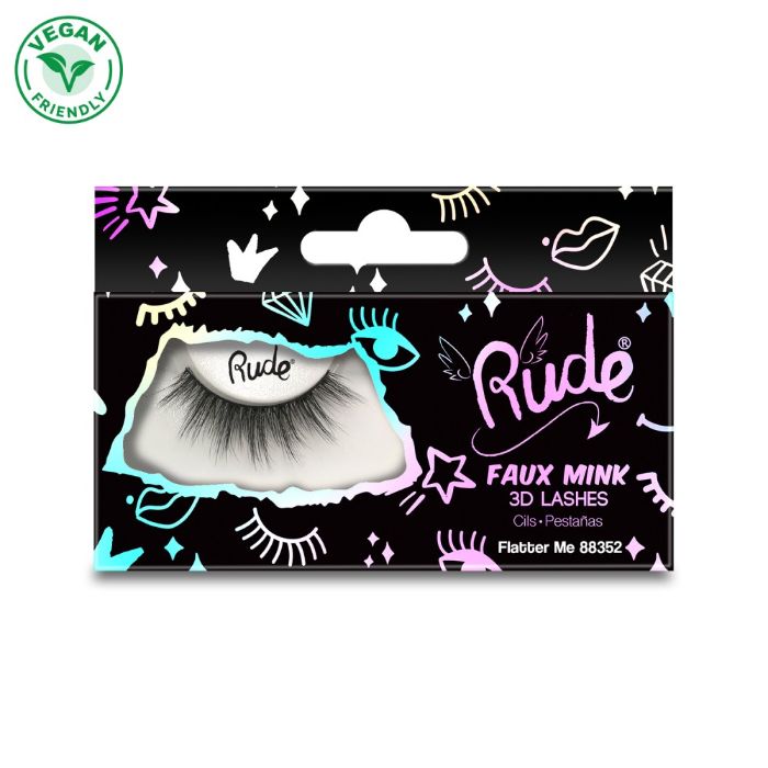 Veštačke trepavice Essential Faux Mink 3D Lashes - Flatter Me | RUDE COSMETICS | Ecobeauty