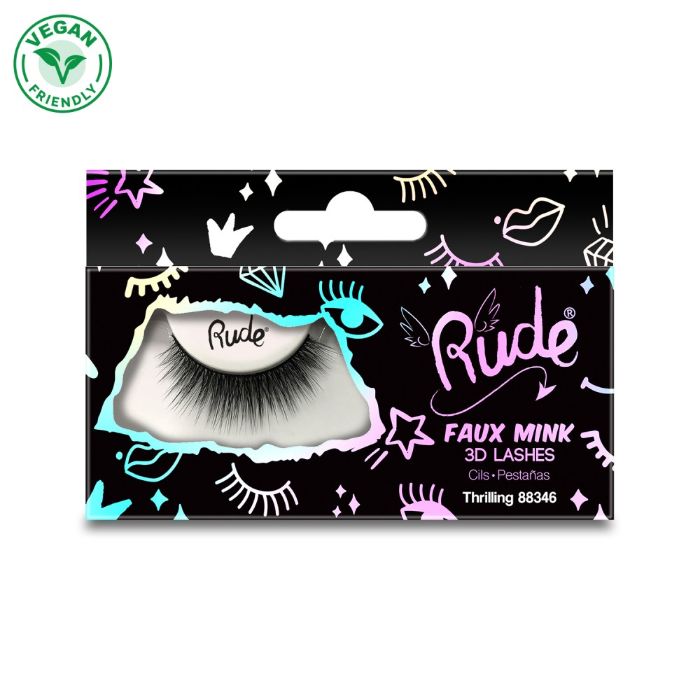 Veštačke trepavice Essential Faux Mink 3D Lashes - Thrilling | RUDE COSMETICS | Ecobeauty
