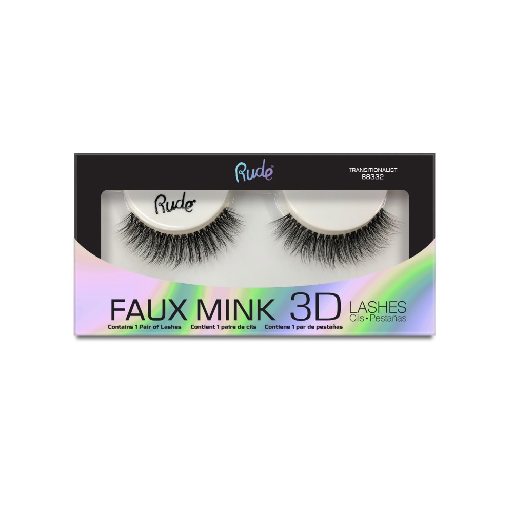 Veštačke trepavice Faux Mink 3D - Transitionalist | RUDE COSMETICS | Ecobeauty