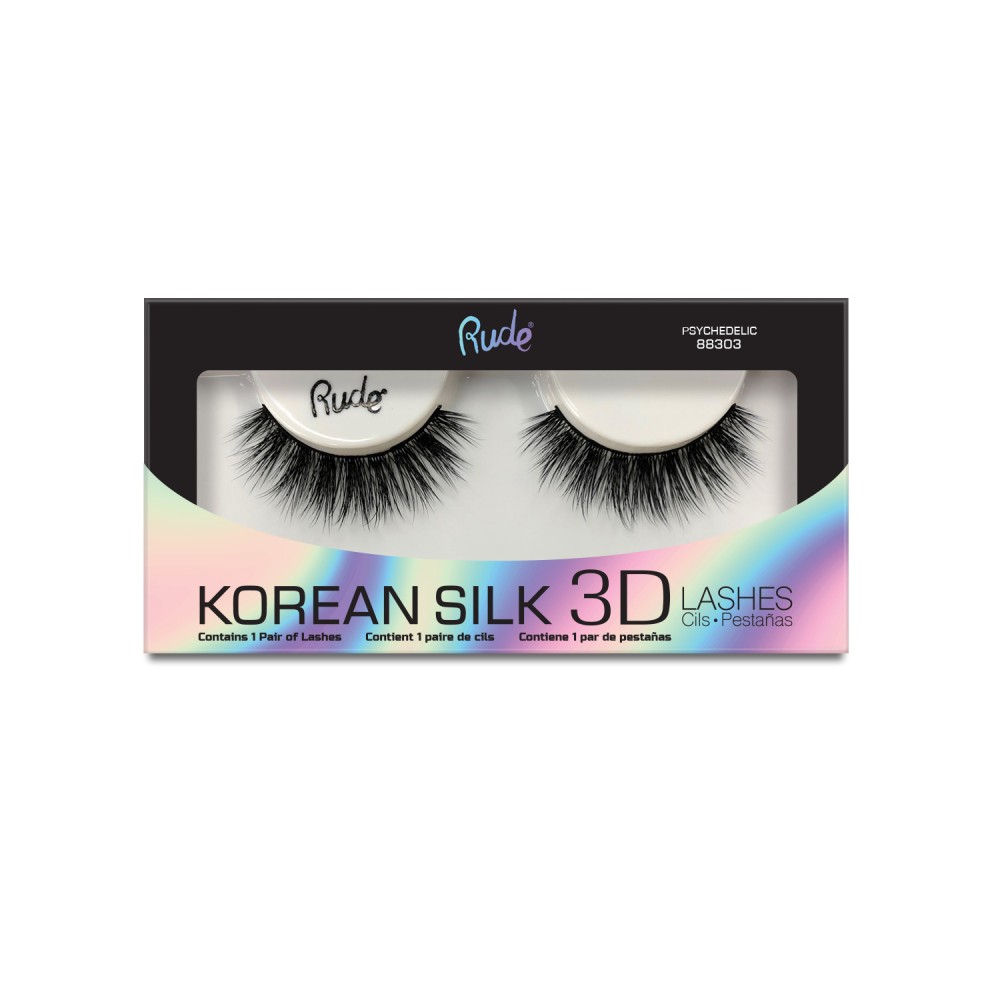 Svilene trepavice na traci Korean Silk 3D - Psychedelic | RUDE COSMETICS | Ecobeauty