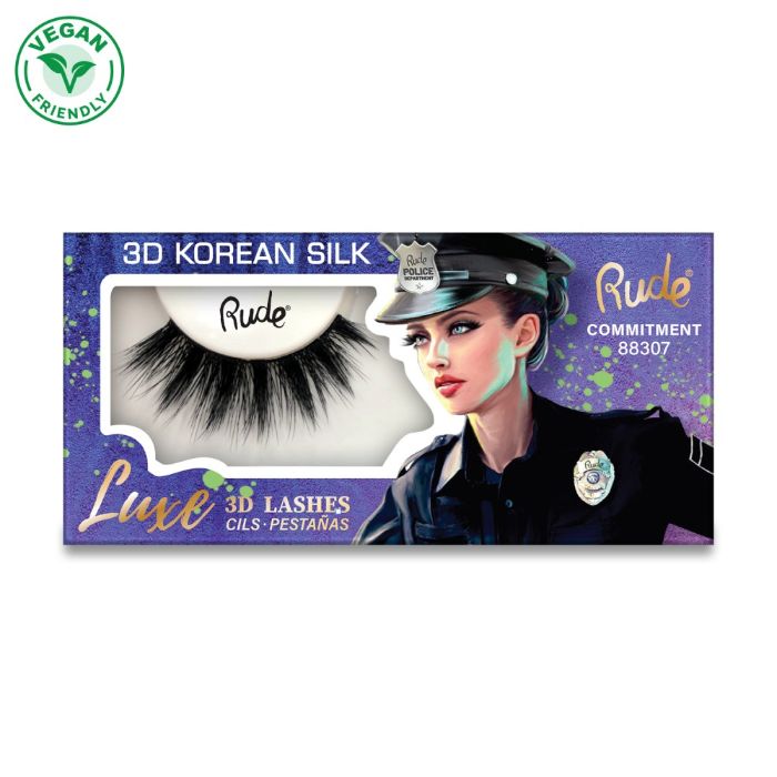 Svilene trepavice na traci Luxe 3D Korean Silk - Commitment | RUDE COSMETICS | Ecobeauty