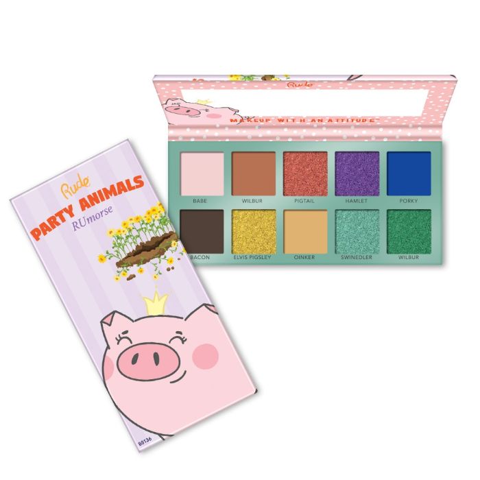 Set od 4 palete senki za oči sa po 10 boja Party Animal | RUDE COSMETICS | Ecobeauty