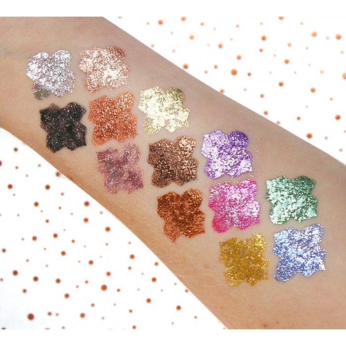 Tečna senka za oči sa šljokicama - set od 13 boja | RUDE COSMETICS | Ecobeauty