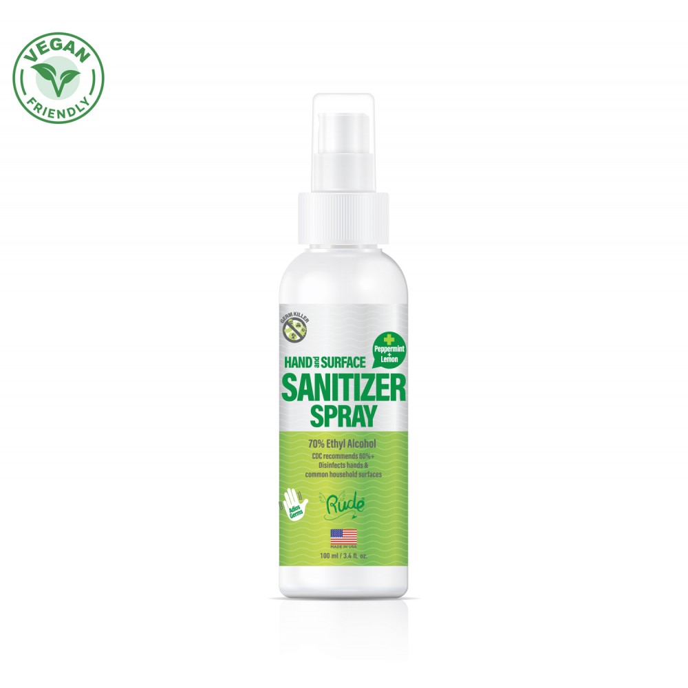 Spej za dezinfekciju ruku, predmeta i površina Peppermint Lemon Hand & Surface | RUDE COSMETICS | Ecobeauty