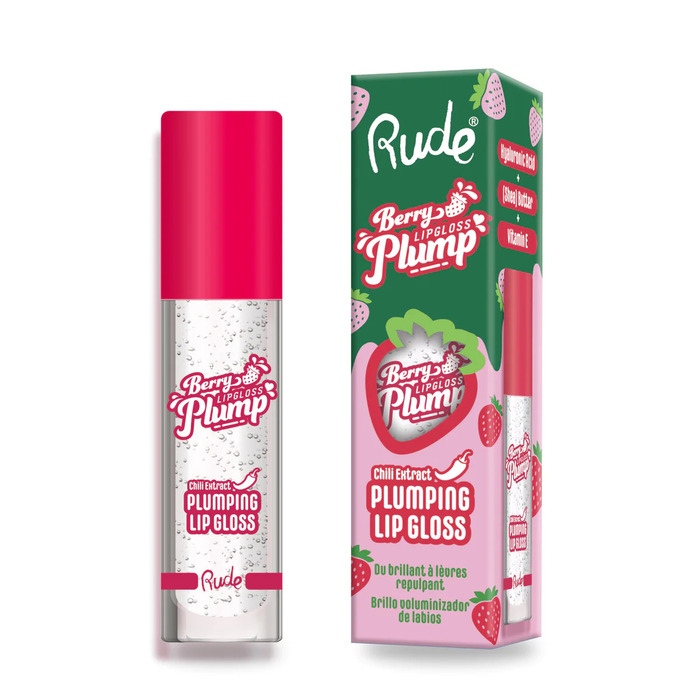 Sjaj za punije usne Berry Juicy Plumping Crystal Clear 810079383016 | Rude Cosmetics | Ecobeauty online