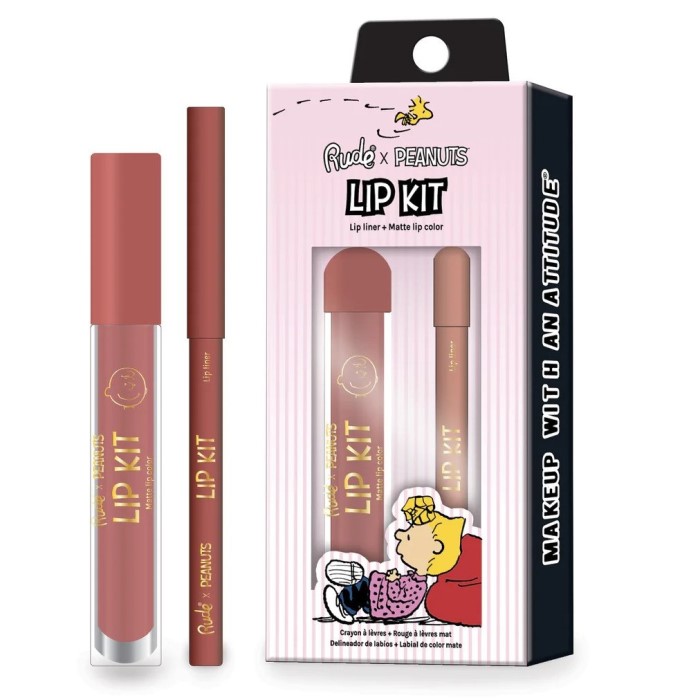 SET ZA USNE Peanuts - Kremasta olovka za usne i Tečni ruž u istoj nijansi 0.3 g/3.5 ml 810079384808 ⏐ RUDE COSMETICS ⏐ Ecobeauty