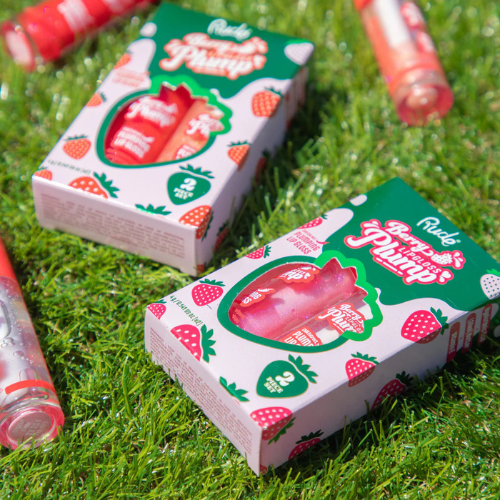 Sjaj za usne Berry Plump Duo set - Pink Sugar&Crystal Clear | Rude Cosmetics | Ecobeauty - 810079386932