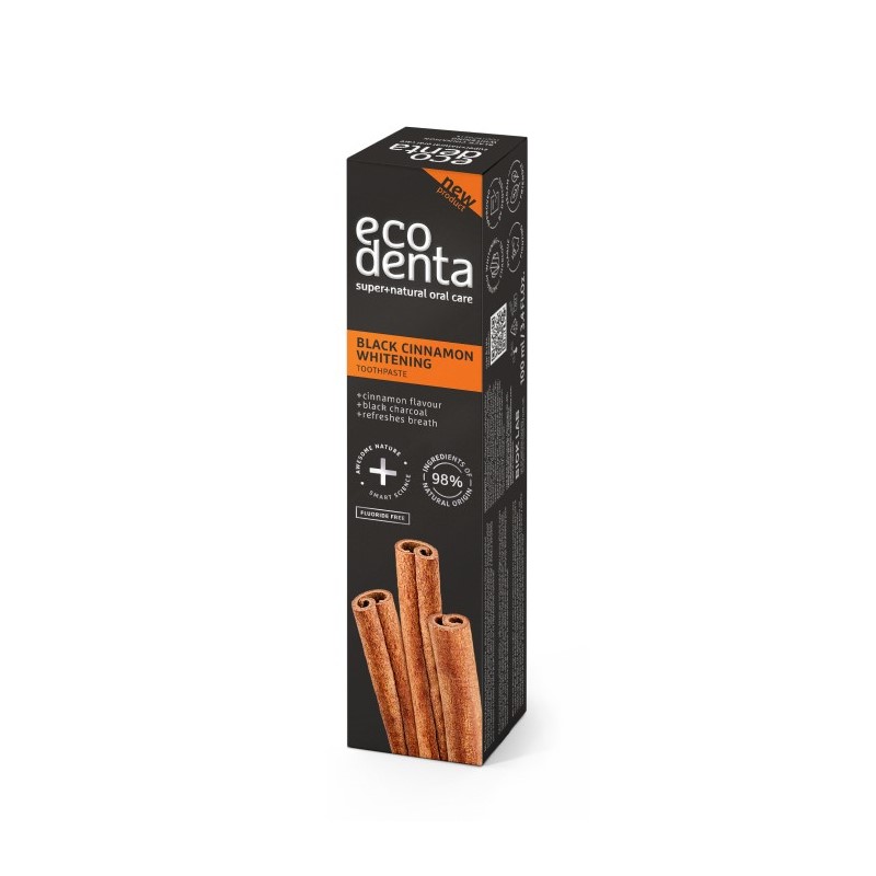 Ecodenta Black Cinnamon crna pasta za zube sa aktivnim ugljem i ukusom cimeta 100 ml