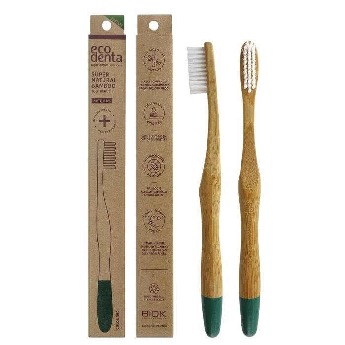 Ecodenta bambus cetkica za zube sa vlaknima srednje mekoce | Ecobeauty 