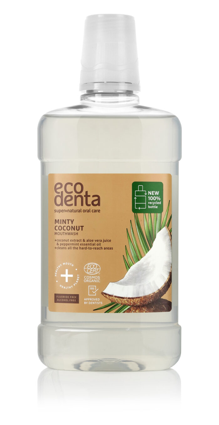 Tečnost za ispiranje usta sa eteričnim uljima mente i kokosa Ecodenta 500 ml | EcoDenta | Ecobeauty